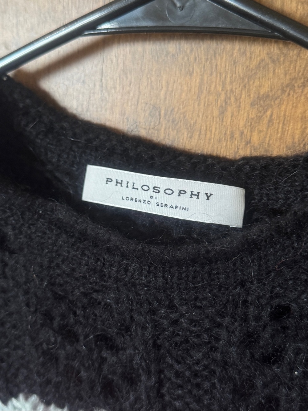 NWOT Philosophy Di Lorenzo Serafini Wool Cropped Zigzag Knit Sweater Size 2 - Picture 2 of 3